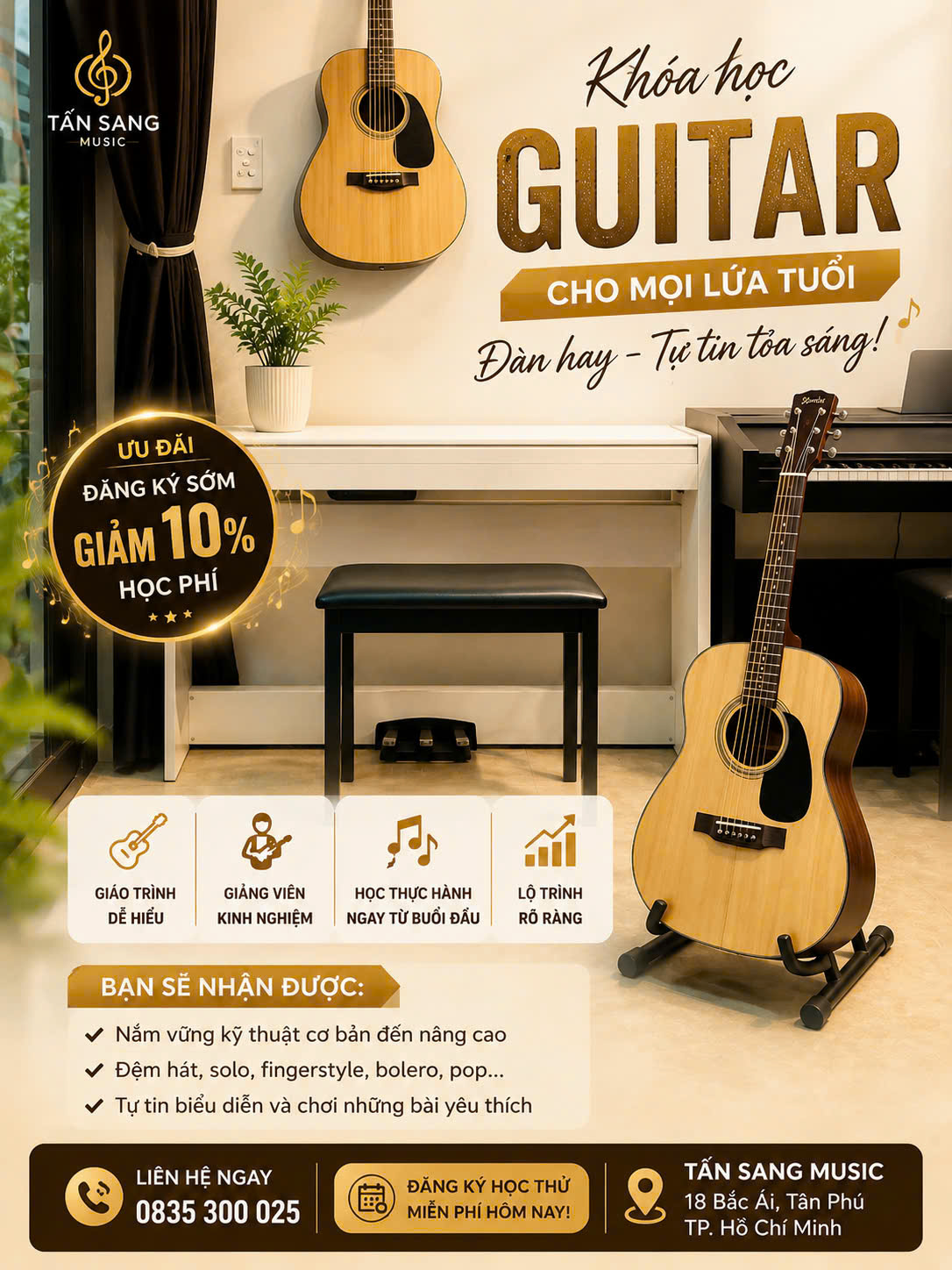 Khai giảng khóa học Guitar tháng này